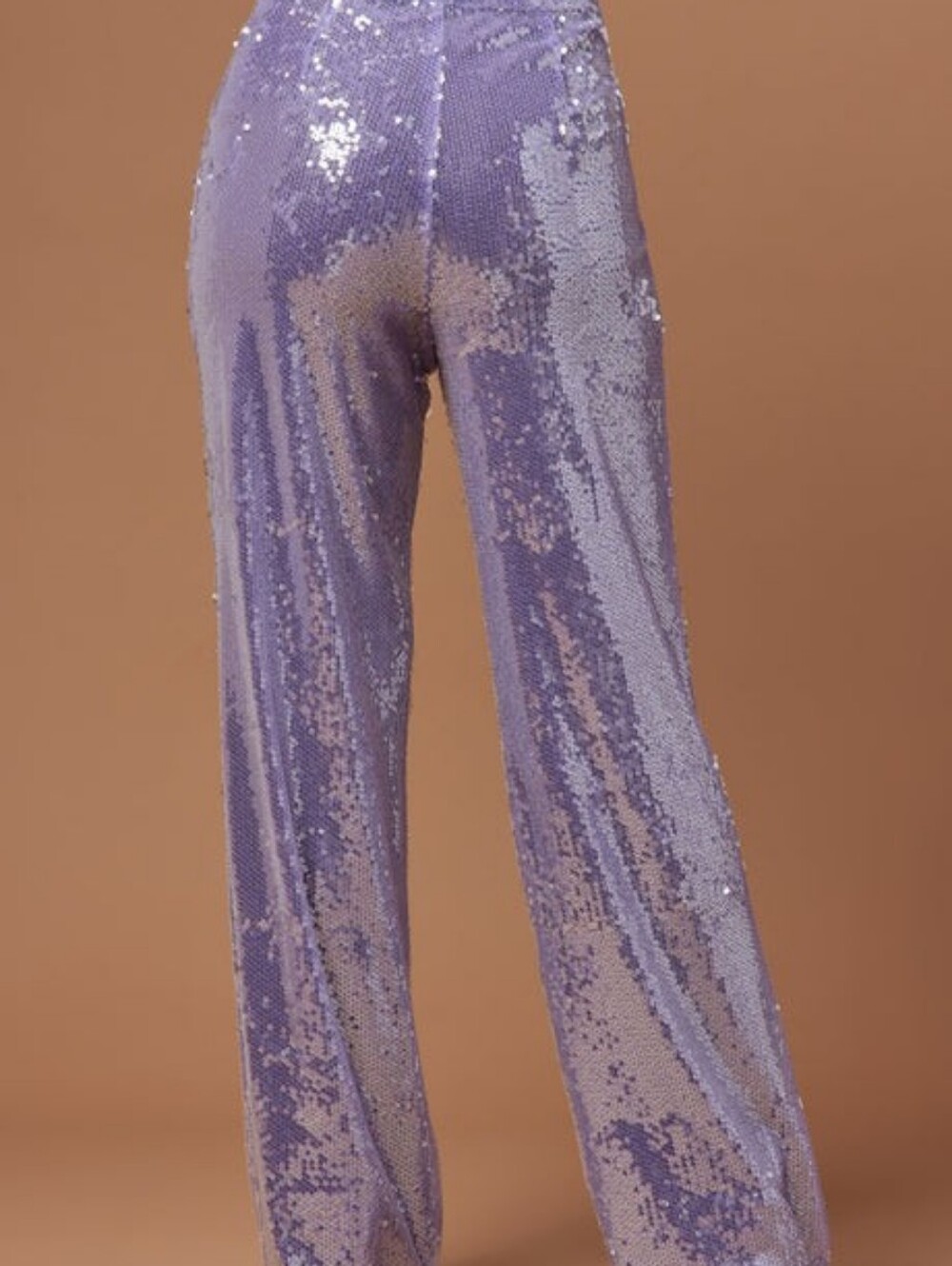 NWT Sequin Wide-Leg Pants - Lavender - Picture 2 of 5